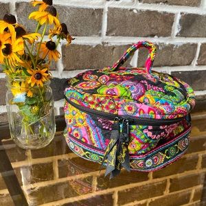 Vera Bradley round lined makeup bag, Symphony in Hue